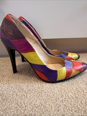 Brand new. Never worn! 35 Colorblock Pointed-Toe High Heels - Multicolor